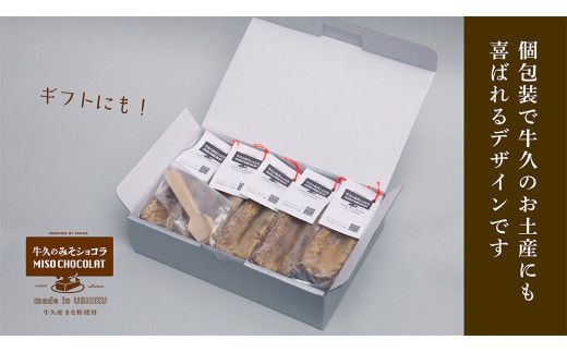 牛久の みそショコラ ( 55g x 5個 ) 洋菓子 ケーキ 焼き菓子 お菓子 味噌 スイーツ チョコレートケーキ チョコケーキ チョコレート [AN006us]