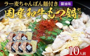 もつ鍋 化粧箱入り 素材にこだわりました 厳選 博多牛もつ鍋セット 10人前 醤油 醤油味 国産 牛小腸 もつ モツ 鍋 お土産 美味しい 福岡県 福岡 九州 グルメ お取り寄せ