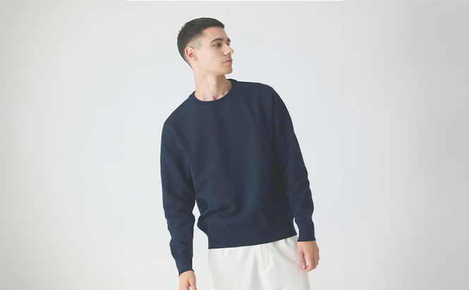 ニット アンユースレス プレーン クルーネックスニット 服 洋服 ファッション ビジネス カジュアル  耐久性 上品 コーマ糸 無撚糸コットン 洗濯可能 墨田区 東京都