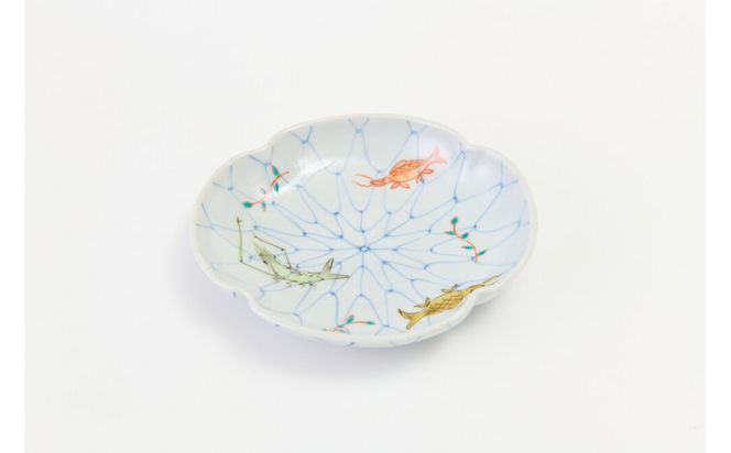 5寸モッコ型皿揃　網魚文（5枚組） 172111_CY19004