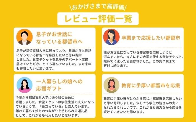 【定期便】 都留文科大学 学生食堂チケット 選べる3か月・6か月 毎月3,500円分 食券 学食 ランチ 大学見学 一般利用可 OB OG 山梨県 都留市 HC002 HC003