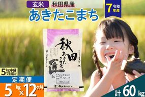 【玄米】＜令和7年産＞ 《定期便12ヶ月》秋田県産 あきたこまち 匠 5kg (5kg×1袋)×12回 5キロ お米 |02_snk-020312s