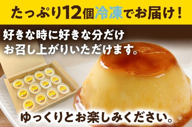 じっくり焼き上げた窯焼きカスタードプリン 12個 プリン スイーツ デザート 窯焼きプリン カスタードプリン 冷凍 アイスプリン ぷりん カラメル 洋菓子 おやつ なめらか 卵 1個90g ティータイム
