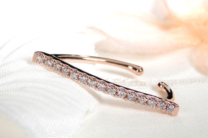 K10PG 0.15ct ダイヤモンド イヤーカフ【片耳用】 EmP0042-10P SWCJ005-pg