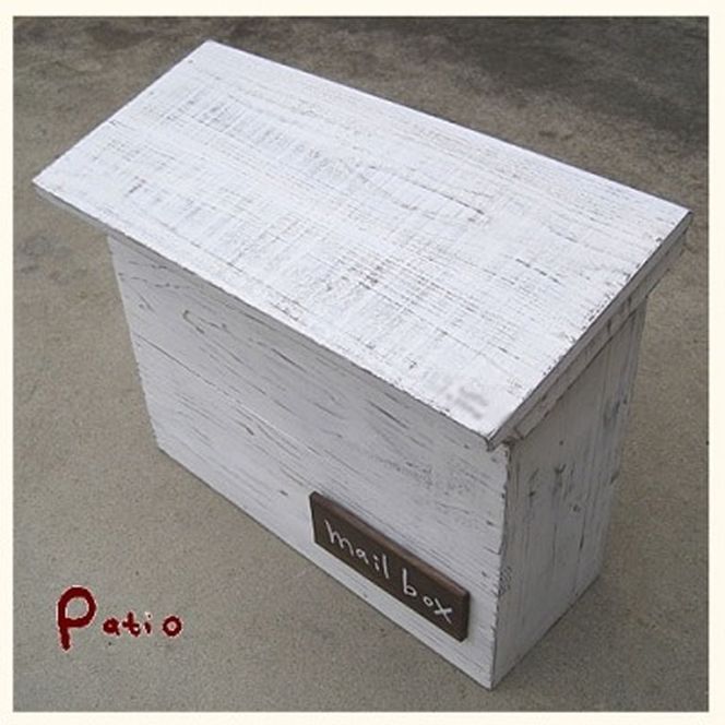 エイジングアンティーク調 郵便ポスト メールボックス 郵便受け 置型 壁掛け ［161P27］ エイジング アンティーク調 郵便ポスト ポスト メールボックス 郵便受け 置型 壁掛け エイジング調 ホワイト 木製 屋外 室内 玄関先 ナチュラル 丈夫 mail box 完成品 インテリア ガーデニング 愛知県 小牧市 送料無料