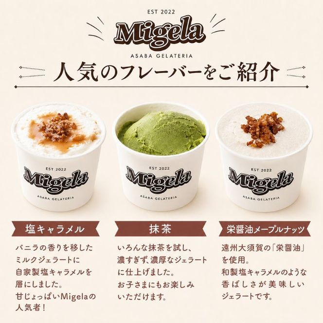 Migelaの人気ジェラート 10個 食べ比べ セット 定番6種＋季節のおまかせ4種 ジェラート アイス デザート Migela 静岡 袋井市