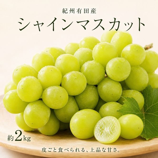 紀州有田産シャインマスカット　約2kg【先行予約】【2026年8月下旬以降発送予定】 AN022