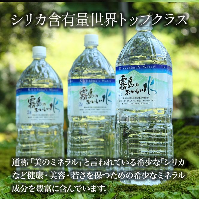 【ミネラルたっぷり天然水】細野の天然水 2L×6本 4箱（国産 ナチュラルウォーター ミネラルウォーター ラベルレス 天然水 水 555ml 中硬水 シリカ 美容 人気 ペットボトル 霧島 宮崎）