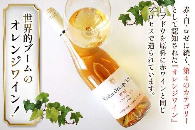【JWC2022銀賞受賞】 ワイン 白 やや辛口 甲州オランジュ･グリ 750ml [本坊酒造 マルス穂坂ワイナリー 山梨県 韮崎市 20743120] 甲州 オレンジワイン 白ワイン