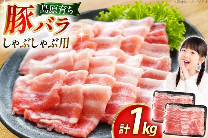 AK034 豚バラ しゃぶしゃぶ用 500g 2パック 計1kg [ 豚肉 小分け バラ肉 ぶた しゃぶしゃぶ 薄切り スライス BBQ バーベキュー 焼肉 アウトドア 1キロ スターゼン 長崎県 島原市 ]