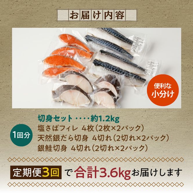 塩さばフィレ・銀鮭・銀だらのセット全3回定期便_G60-T85