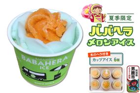 ババヘラ・メロンバラ盛りカップアイス6個セット【進藤冷菓】 ご当地アイス [ババヘラ メロン バラ盛り カップアイス]|23_sdr-030601