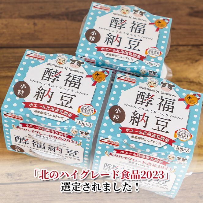 2ヵ月連続お届け「なかいさんちの手造り納豆」酵福納豆(40g×3パック) 計8個 