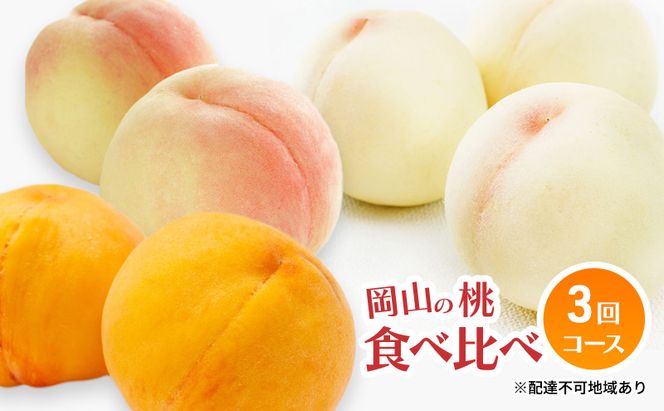 フルーツ 定期便 2026年 先行予約 岡山 の 桃 食べ比べ 定期便 3回コース もも モモ 岡山県産 国産 フルーツ 果物 セット ギフト 