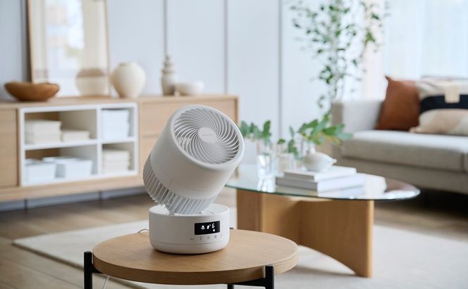 サーキュレーター DC円柱型 15cm PCF-CD15TECA-W ホワイト dc アイリスオーヤマ 首振り 上下左右 自動首振り 洗える 丸洗い 全分解 工具不要 分解 省エネ パワフル送風 衣類乾燥 部屋干し dcモーター リモコン付 WOOZOO