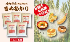 【小麦粉】愛知県産 きぬあかり 国産 薄力粉 1kg×5袋(計5kg) 麺づくり お菓子用 お料理 手打ちうどん きしめん 天ぷら ドーナツ アメリカンドッグ 保存に便利 チャック付き H008-286