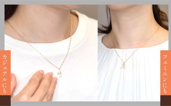 K10イエローゴールド　イニシャルネックレス　（T） 管理番号 208299 218-233-t