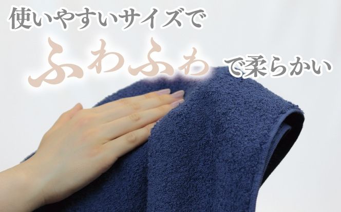 010B1695 【ホテル基準】吸水性バツグン！ フェイスタオル 6枚 (ダークブルー)  泉州タオル