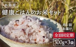 全10回 定期便 （月1回） 雑穀米 健康ごはん の お米 セット 二丈赤米産直センター [ABB021] 雑穀 国産 米 黒米 赤米 栄養満点 もち もち黒米 古代米 定期便