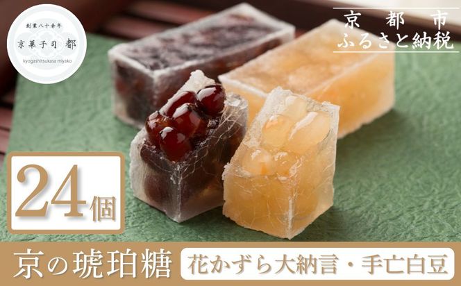 【京菓子司 都】花かずら大納言・花かずら手亡白豆　詰合せ（24個入）［ 京都 琥珀糖 美しい和菓子 小豆 あずき 上品 人気 おすすめ 茶道 お茶菓子 京銘菓 お取り寄せ 通販 送料無料 ふるさと納税 ］ 261009_B-FN09