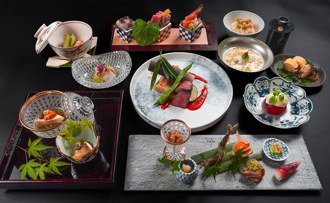 【四条河原町温泉 空庭テラス京都 別邸/京懐石 東山 】レストランペアチケット(ディナー・1ドリンク付)｜京都 ラグジュアリー 人気ホテル 食事券［ 京懐石 和食 コース料理 2名様分 美食 グルメ 人気 おすすめ ホテル 旅行 観光 宿泊 ふるさと納税 ］ 261009_A-LA113