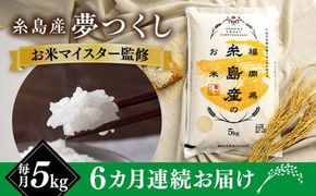 【全6回定期便】【こだわり精米】 糸島産 夢つくし 5kg 糸島市 / RCF 米 お米マイスター [AVM004] 米 白米 夢つくし ごはん 飯 ライス 自炊 5kg 定期便
