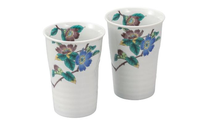 九谷焼 ペアフリーカップ・山茶花
