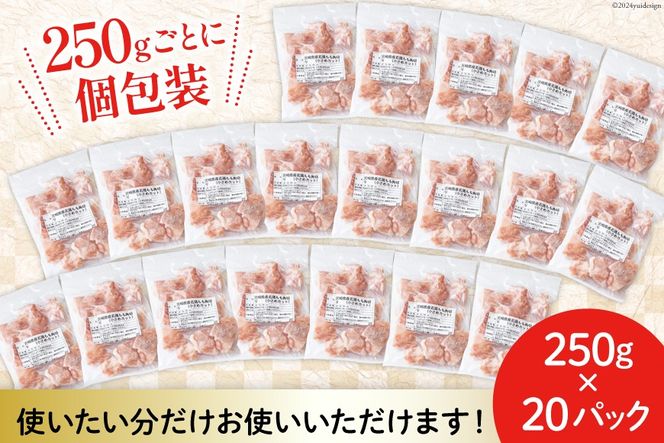 鶏肉 もも肉 若鶏 もも カット 250g×20p 計5kg [九州児湯フーズ 宮崎県 美郷町 31aj0038] 小分け セット モモ パラパラ 冷凍 宮崎 国産