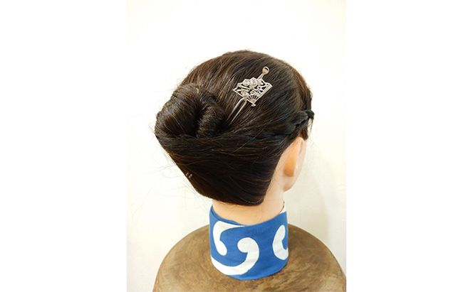 かんざし 伝統工芸 扇面菊水 平打ち簪 かざり工芸三浦 簪 ヘア アクセサリー 民芸品 工芸品　【 墨田区 】 ヘアアクセサリー 