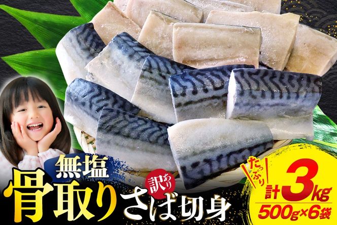 訳あり 骨取り トロ さば 切身 無添加 計3kg (500g×6p) 小分け 無塩[足利本店 宮城県 気仙沼市 20565813] さば 訳アリ 骨取 サバ 鯖 わけあり 鯖 トロサバ トロさば トロサバ