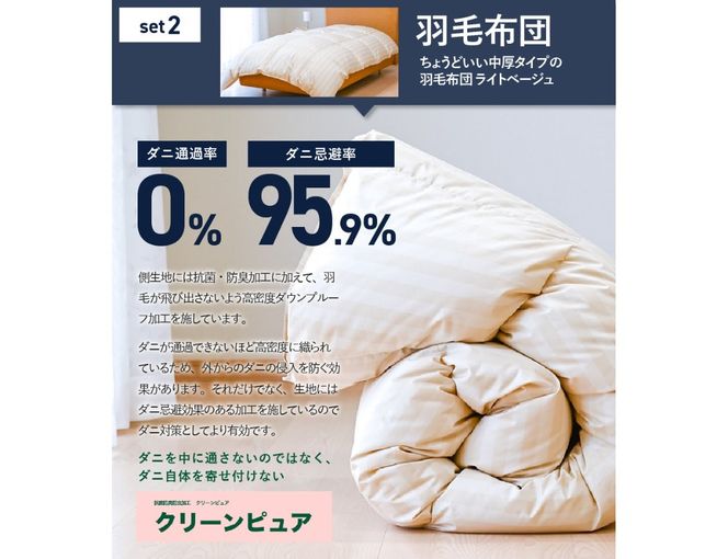 【快眠寝具セット】軽量羽毛布団＋高反発三つ折りマットレス　（シングル） 羽毛布団 掛け布団 合掛け 中厚 マットレス 点で支える 体圧分散 セット 寝具 ふとん 山梨 富士吉田