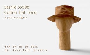 帽子店Sashiki / SS598 コットンハット長ツバ / ORANGE , NAVY , D.GREEN　