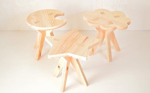 親子でイスづくりが楽しめる！ 木製イス 《ほし》 OTOMO STOOL mini 【613-2】
