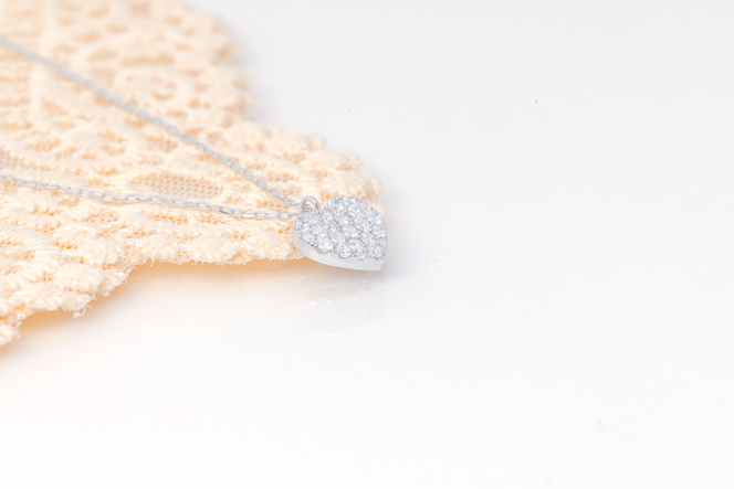 ダイヤモンド ネックレス フラットハートL 0.5ct プラチナ ジュエリー ダイヤ PT 山梨 H-4819 SWCI011-pt