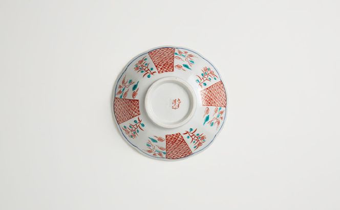 九谷焼　5号小鉢揃　赤絵小紋 a01 工芸品 
