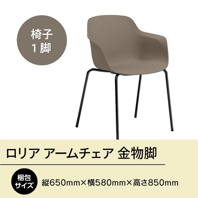 椅子 おしゃれ ロリア アームチェア ウォームグレー 金物脚 P3023-1WJ [アダル 福岡県 宇美町 um40azo830057] いす イス オシャレ ベンチ 家具 インテリア グレー