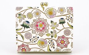 【文庫屋大関】三つ折りミニ財布　ダリア（ベリーピンク）【皮革工芸品】 ファッション 小物 民芸品 お札 カード 小銭 手のひらサイズ コンパクト 大人かわいい 牛革 手作り 国産 