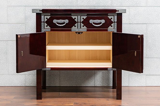 仙台箪笥 両開コンソール 木地呂漆調 KHB-131D（お申込書返送後1ヶ月～5ヶ月程度でお届け）高級 工芸品 伝統|06_kyk-451001