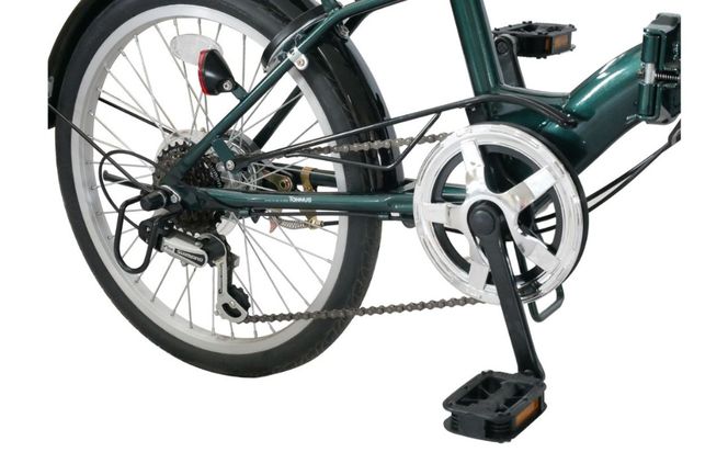 ノーパンク 折りたたみ自転車 20インチ VELETA SHIMANO6段変速 ブラック 空気入れ不要 前カゴ・LEDライト付 パンクしない｜武田産業 フォールディングバイク 人気返礼品 通勤 通学 三重県 四日市市 ふるさと納税