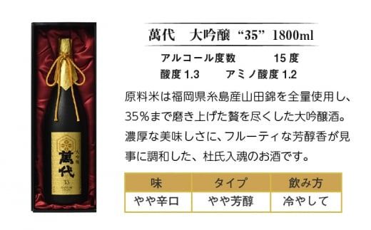 日本酒 萬代 大吟醸 35 1800ml [小林酒造本店 福岡県 宇美町 um40azo740006] お酒 吟醸酒