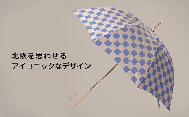 CB008　【槙田商店】晴雨兼用長傘　ノルディック　ドットコラージュ　ブルー
