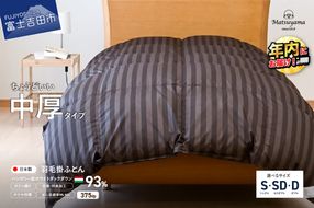 羽毛布団 【ダニ忌避率95.9％】 ちょうどいい中厚タイプの羽毛布団 ディープブラウン 【ホテル仕様】 シングル～ダブル 合掛け 羽毛布団 寝具 掛けふとん 布団 掛布団 ふとん すぐ届く 最短3日発送 最短発送 最速発送 スピード発送 年内発送 山梨 富士吉田
