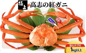 【極上】高志の紅ガニ1kg以上（孫七タグ付） ※2025年9月中旬～2026年3月下旬頃に順次発送予定