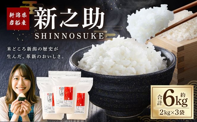 【令和7年産米】新潟県村上市岩船産 新之助6kg（2kg×3袋）1099003