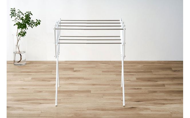 物干し 伸縮タオル干し SWX-700RC ホワイト タオルハンガー タオル干し  アイリスオーヤマ スタンド ハンガー コンパクト ステンレス 伸縮 省スペース タオルスタンド スリム ラック 室内物干し 洗濯物干し 物干しスタンド 部屋干し タオル