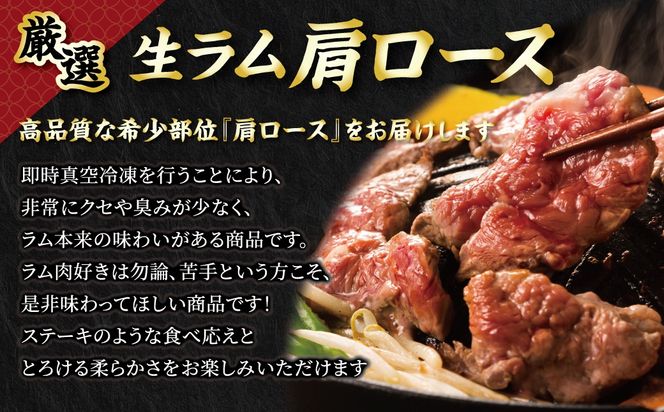 【お試し用】北海道民おすすめ定番の特別な日へ『生ラム肩ロース』350g×1　計350g 35mlタレ2袋付き BRTI031