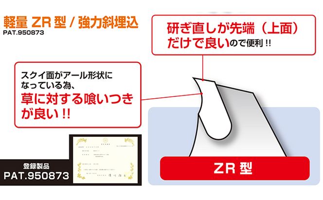 ZR型チップ（特殊形状）で切れ味抜群！！　チップソー　真剣勝負 雑貨 日用品 草刈用チップソー 日本製 