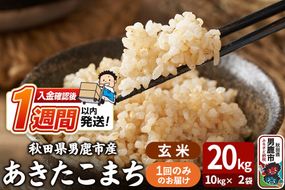 令和7年産 あきたこまち 玄米 20kg（10kg×2袋） 吉運商店 秋田県 男鹿市 お米 お弁当 おにぎり|23_ysu-222001b