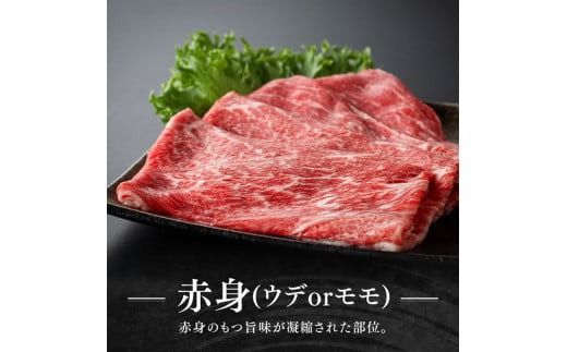 ※発送時期が選べる※宮崎牛赤身(ウデorモモ)霜降りすきしゃぶ2種400g 【 肉 牛肉 国産 宮崎県産 黒毛和牛 和牛 すき焼き スキヤキ しゃぶしゃぶ 4等級  A4ランク うで モモ 肩ロース ロース スライス 】[D11122]