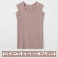 グンゼ YG in.T カットオフクルーネックスリーブレス YV1578Q Mサイズ ベールブラウン 3枚セット GUNZE ファッション メンズ インナー
